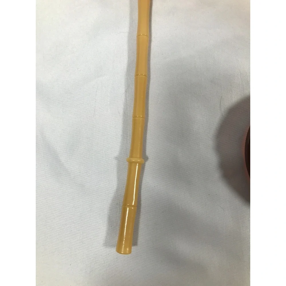 Berk Tiki Souvenir Tumbler Amber Plastic Cup with Bamboo Style Straw 22oz